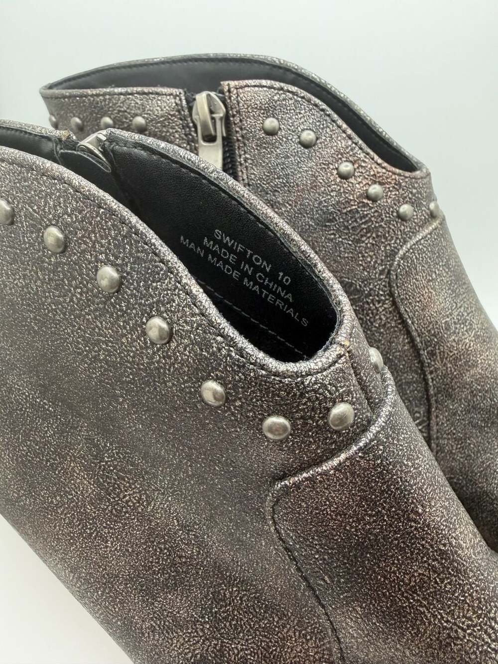 Boutique by Corkys Swifton Gunmetal Distressed Studded Ankle Booties - Picture 2 of 7
